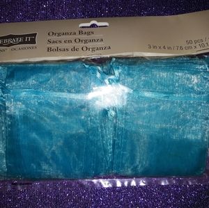 Celebrate It ~ TEAL colored ~ 3 X 4 Organza Bags